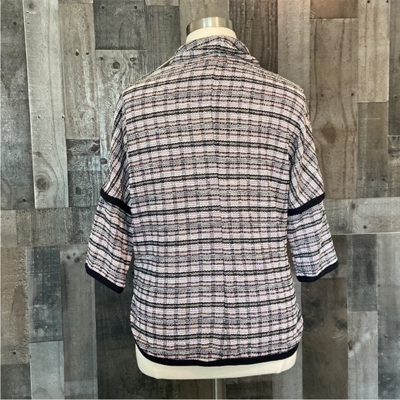 NWT! Max Studio knit pastel plaid mock sweater medium Softgirl gorpcore feminine - Picture 10 of 13